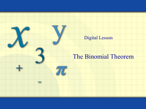 9.5 The Binomial Theorem