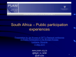 South Africa – Public participation experiences.