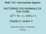 FOIL and Factoring PP