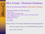 MLA Format - Electronic Resources