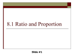 8.1 Ratio and Proportion