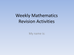 Weekly Mathematics Revision Activities