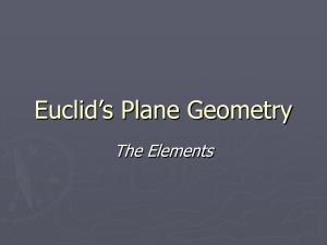 Euclid`s Plane Geometry