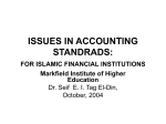 ISSUES IN ACCOUNTING STANDRADS: FOR ISLAMIC FINANCIAL