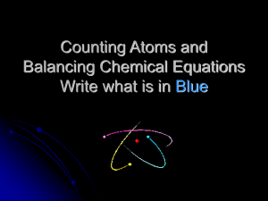 Counting Atoms and Balancing Chemical Equations