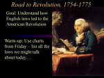 Road to Revolution, 1754-1775