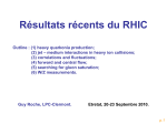 Résultats récents du RHIC