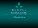 How To Write a Rhetorical Analysis