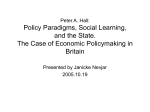 Policy Paradigms, Social learning, and the state. The Case of