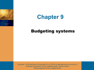 continued 26 Behavioural consequences of budgeting