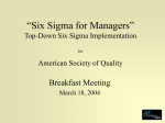 Six Sigma @ Grace