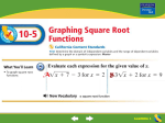 Graphing Square Root Functions