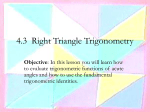 4.3 Right Triangle Trigonometry