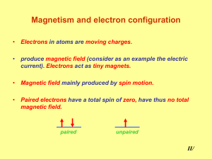 Magnetism and electron configuration