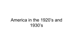 America in the 1920`s and 1930`s