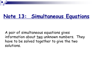 Lesson 10: Simu Eqns - Elimination