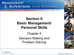 Section II Basic Management/ Personal Skills