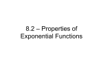8.2 – Properties of Exponential Functions