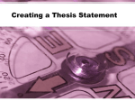 Creating a Thesis Statement