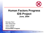 Human Factors Progress