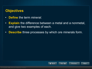 Mining and Mineral Resources Section 1