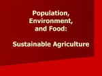 Population, Environment and Food III: Sustainable Agriculture