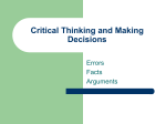 Critical Thinking and Making Decisions