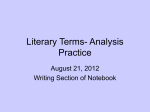 Literary Terms- Analysis Practice