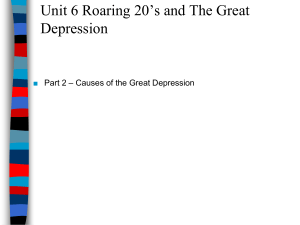 Unit 6.2 Causes of the Great Depression