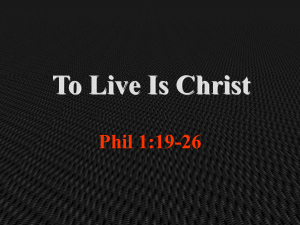 To Live Is Christ - Cooper Church of Christ