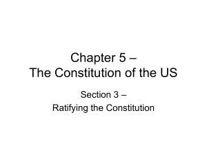 Chapter 5 – The Constitution of the US