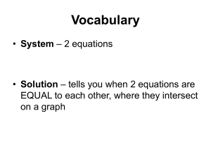 Objective: To combine equations by adding or