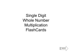 Single Digit Whole Number Addition Flash Cards