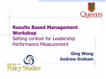Setting the Context for Leadership Performance Measurement