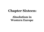 Absolutism and Constitutionalism in Western Europe