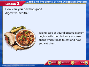 Lesson 2 care and problems of the digestive system