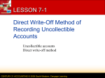 direct write-off method of recording losses from uncollectible accounts