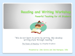 Reading and Writing Workshop - Reading-Writing-Workshop