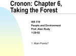 Cronon: Chapter 6, Taking the Forest