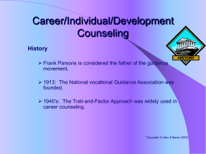 Career/Individual/Development Counseling
