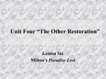 Unit Four “The Other Restoration”