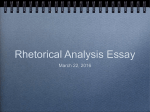 Rhetorical Analysis Essay