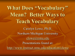 What Does “Vocabulary” Mean? Better Ways to Teach