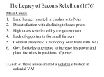 The Legacy of Bacon`s Rebellion
