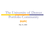 The University of Denver Portfolio Community
