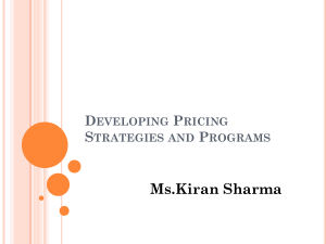 Developing Pricing Strategies and Programs