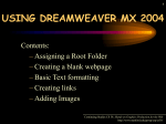 using dreamweaver mx 2004