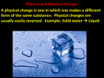 Physical and Chemical Changes