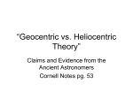“Geocentric vs. Heliocentric Theory”