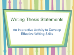 PowerPoint Presentation - Writing Thesis Statements